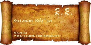 Reizman Róza névjegykártya